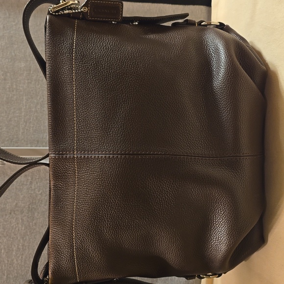 Coach Brown Pebbled Leather Shoulder Bag - Picture 2 of 11